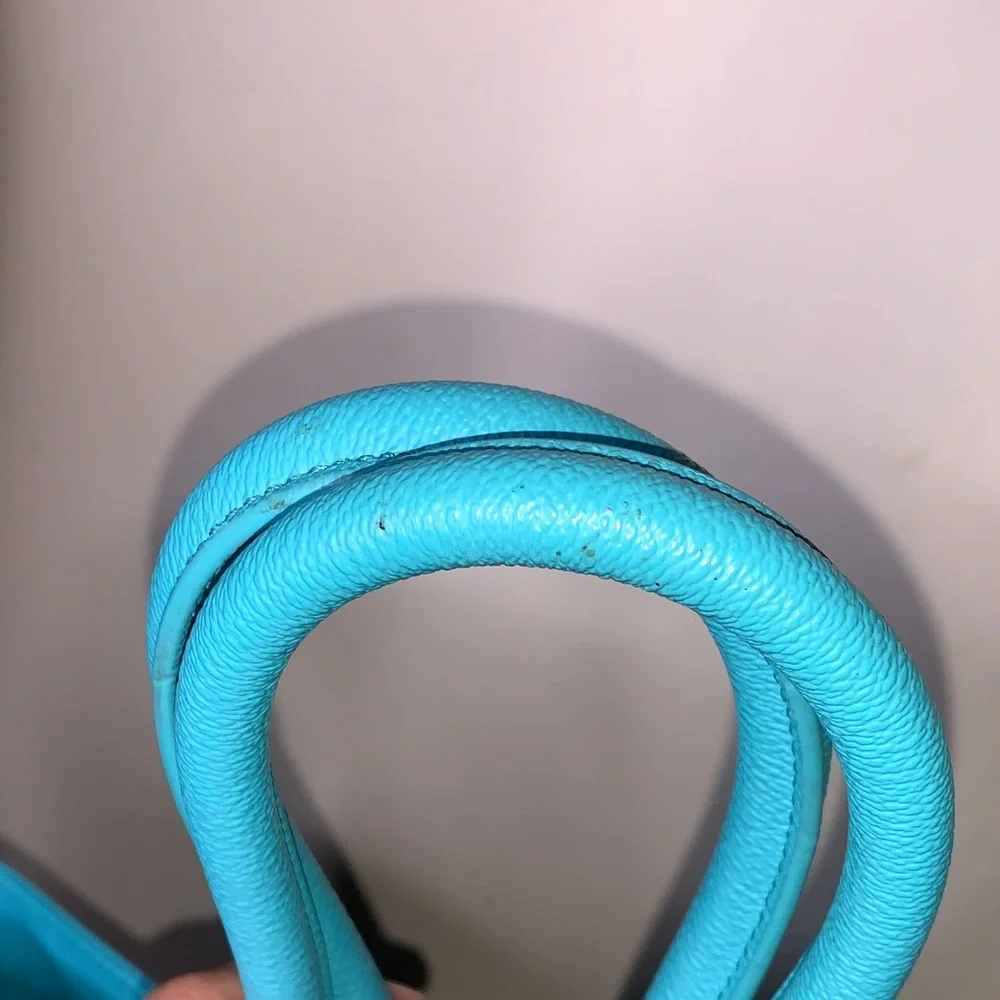 Tory Burch Turquoise/Gold Leather Tote